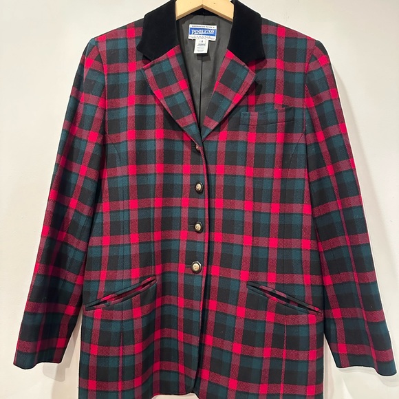 Pendleton Women's Wool Plaid blazer Jacket - Picture 3 of 7